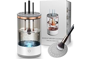 KORINTIN Electric Makeup Brush Cleaner Machine, USB Make up Brush Cleaner, Portable Electric Makeup Brush Cleaner, Makeup Brush Cleaner Machine with Makeup Brush Cleaner Mat (Transparent)