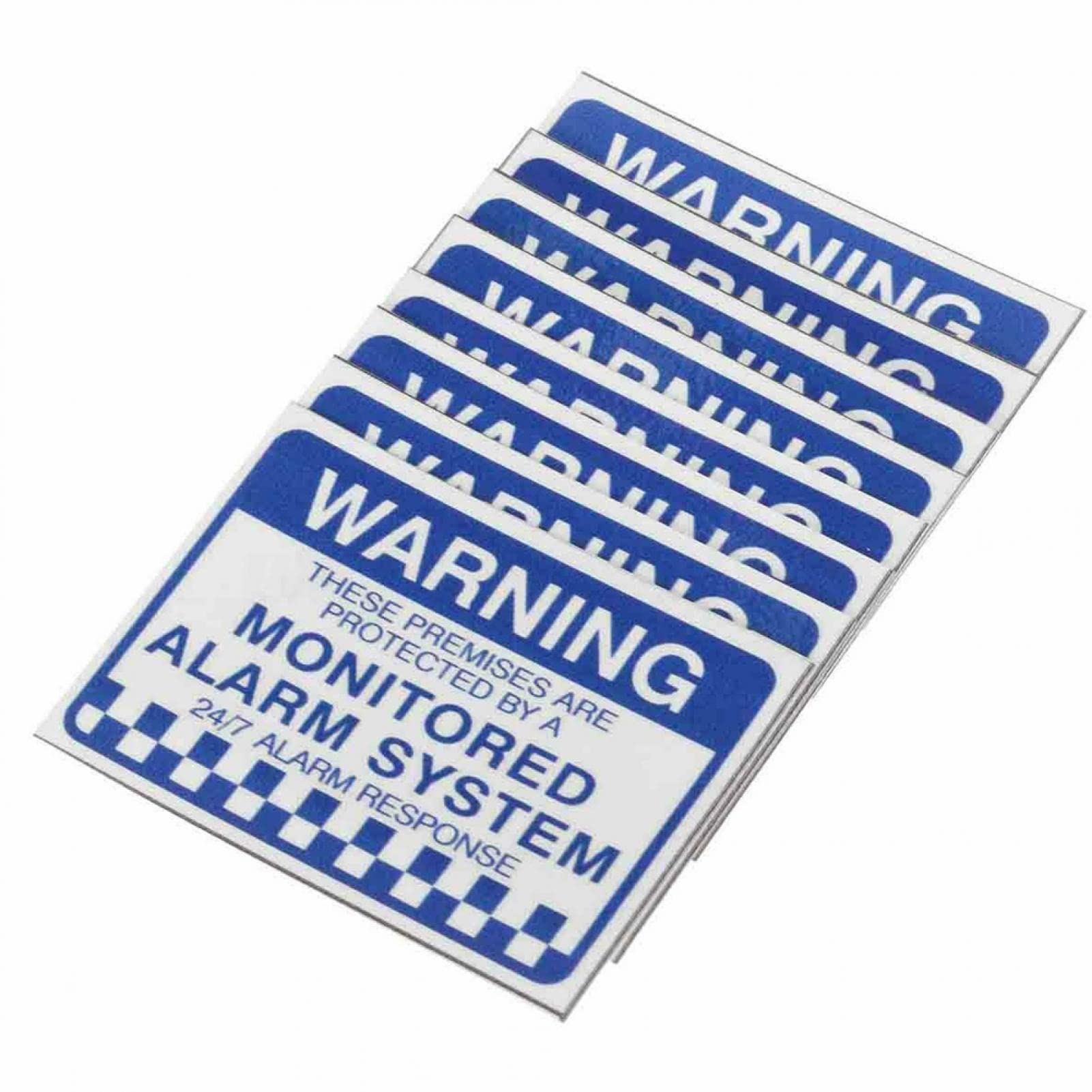 Faderr Warning Security Stickers, 8Pcs Notice Home Monitored Alarm System Stickers Sign Warning Signs Easy Apply Home Notice Monitored Alarm System