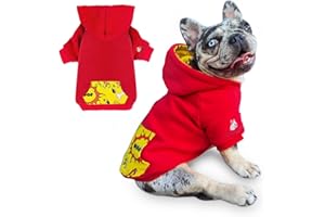 Fabulous Fido Dog Hoodie - French Bulldog Clothes, Dog Apparel & Accessories - Cotton Pet Clothes for Dogs with Pocket - Breathable and Skin-Friendly Sweatshirt for Small Dog Breeds (Large)