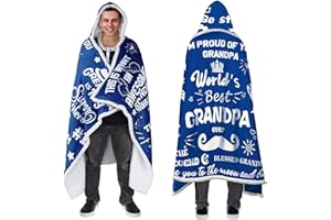 BOMBLINE Dad Gifts,Birthday Gifts for Dad Sherpa Wearable Blanket Hoodie,Coolest Dad Gift,Dad Birthday Gifts,70.8" X 47.3"