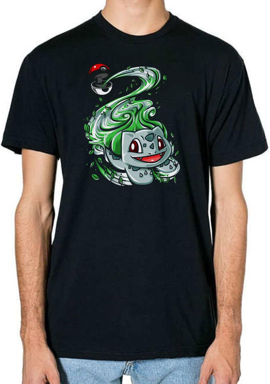 Gordon Stone Bulbasaur Pokemon T-Shirt Inspired Fan Art Unisex Black T-Shirt