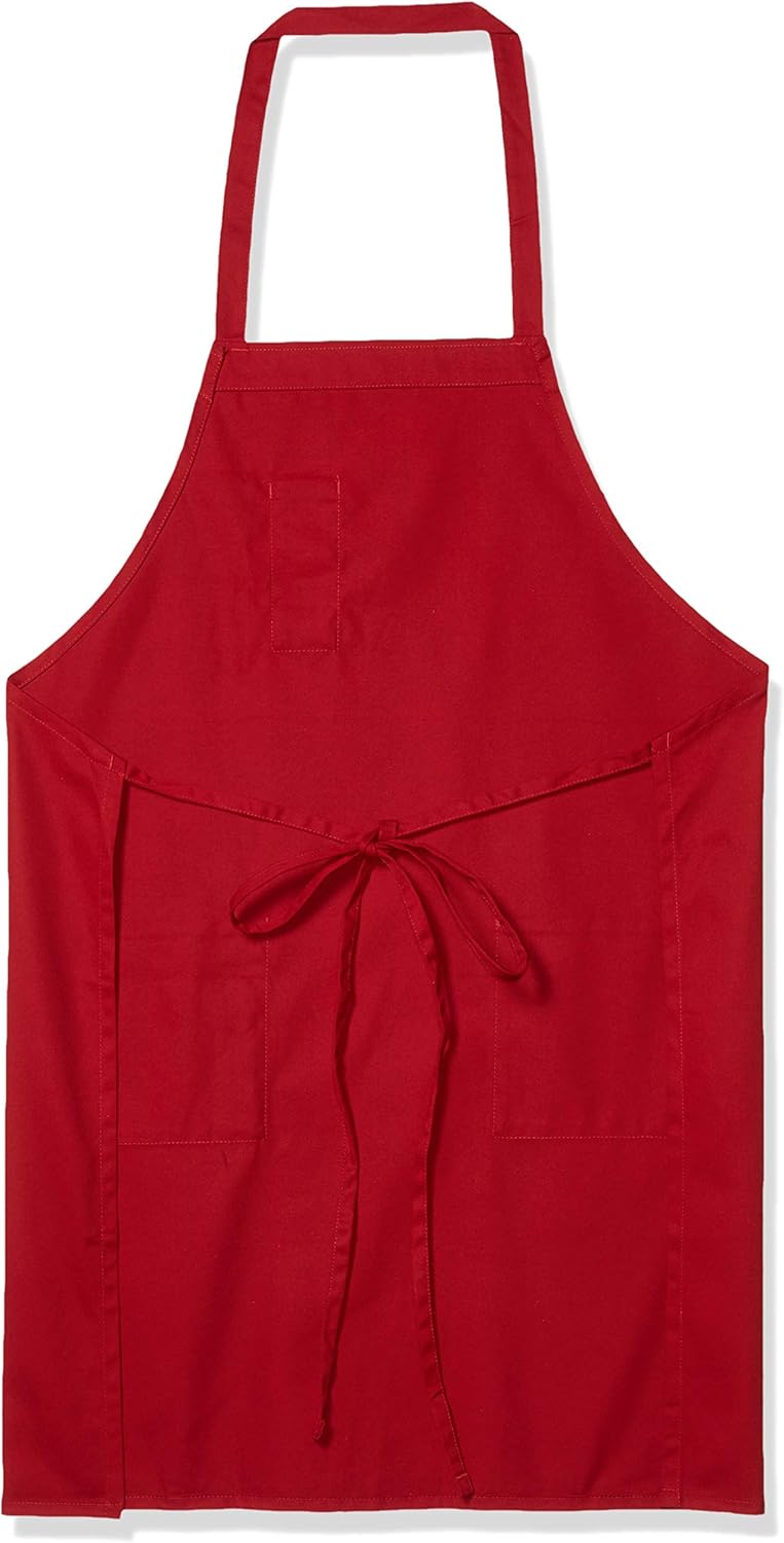 Uncommon Threads Unisex Bib Apron 3 Pockets, White, One Size: Food Service Uniforms Aprons: Clothing
