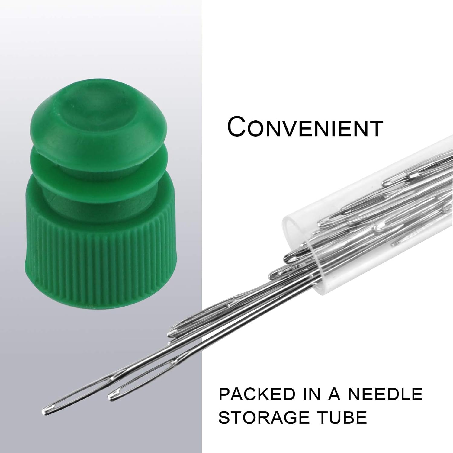 AIEX 28pcs BigEye Hand Sewing Needles Large Eye Stitching Needles in a Clear Tube Upholstery