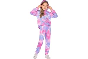 Arshiner Girl's 2 Piece Tie-dye Pullover Hooded Sweatshirt Set Sweatsuits and Sweatpants