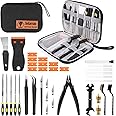 3D Printer Tools Kit, 34pcs 3D Printer Accessories for All FDM/SLA Printers Includes Nozzle Cleaning Tools, Removal Scrapers, Finishing Tools, 5 Types of Files,Brushes, Wire Cutter, Engraving Knife