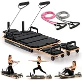 X-HOBON Pilates Reformer Board for Home with 4 Resistance Bands | 4 Resistance Bands, Home Workout, Resistance Training, Pilates Board, Includes Bands