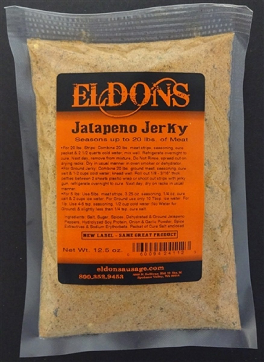 Jalapeno Jerky Seasoning Spices with Cure 12.5 Oz. Seasons up to 20 Pounds #411