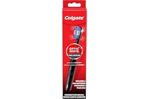 Colgate Optic White Pro-Series Whitening Battery Operated Toothbrush with Timer, Soft, Black
