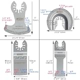 XXGO 4 Pcs Oscillating Multi Tool Diamond Blades Grit Grout Removal XG4004DU view 2