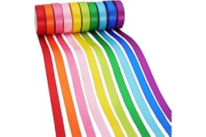GROWDXZ Rainbow Colorful Ribbon 3/8 Inch Double Face Satin Ribbon for Gift wrapping DIY Crafts Birthday Party Decoration 10 R