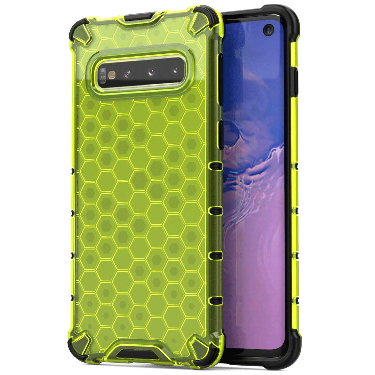 Roar Mobile Phone Case for Samsung Galaxy S10, Premium Protective Case for Inductive Charging, Transparent Bumper for Samsung Galaxy S10, Green