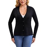 Women's V-Neck Button Down Cardigan, Soft Knit Lightweight Long Sleeve Sweater Office Casual Lounge Versatile Year Round Wear