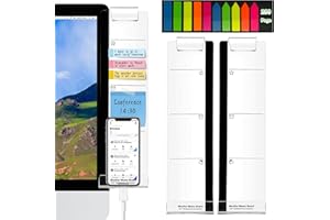 JSLP 2pcs Office Desk Accessories Monitor Memo Board Computer Message Board Office Supplies for Women Men Computer Sticky Note Holder Home Desktop Message Office Decor (Computer Monitor Note Holder)