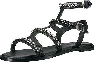 black gladiator flats