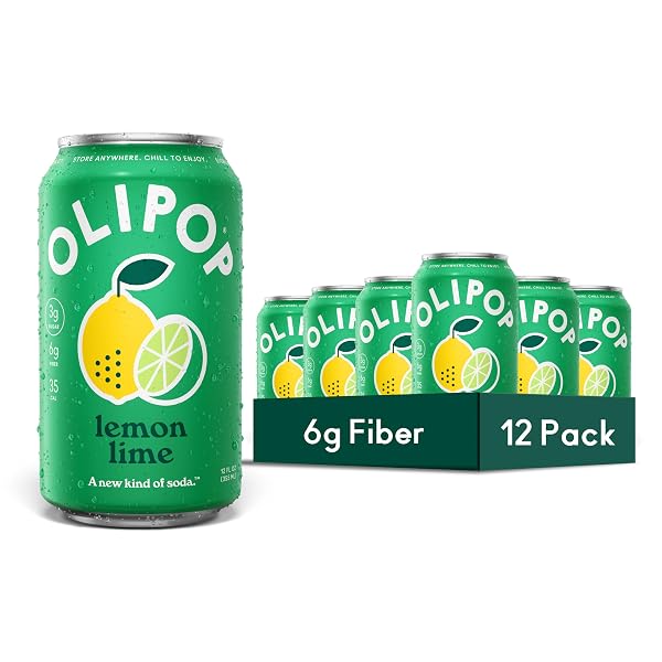 OLIPOP PREBIOTIC SODA POP, LEMON LIME, PANTRY PACK...