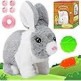Bilinott Bunny Toys for Kids, Realistic Rabbit Toys with Jumping Action, Wiggling Ears, Twitching Mouth and Nose, Ideal Stuffed Rabbit Gift for 3+ Kids for Easter, Birthdays, Halloween, and Christmas