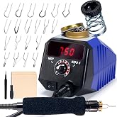 WEP 939D-V Wood Burning Kit 250-750℃/482-1382℉Adjustable Wood Burning Tool with Detachable Pen, 20 Wood burner Tips, WoodBurning Pen Holder Suitable for Pyrography, Leather Burning Kit