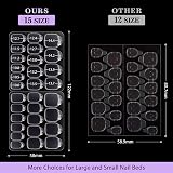BTArtbox Adhesive Nail Tabs 300Pcs 15 Sizes Ultra Thin Waterproof False Nail view 3