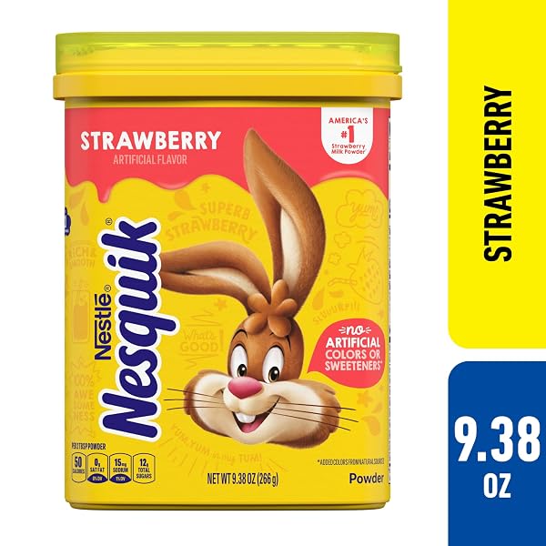 NESQUIK STRAWBERRY POWDER DRINK MIX 9.38OZ