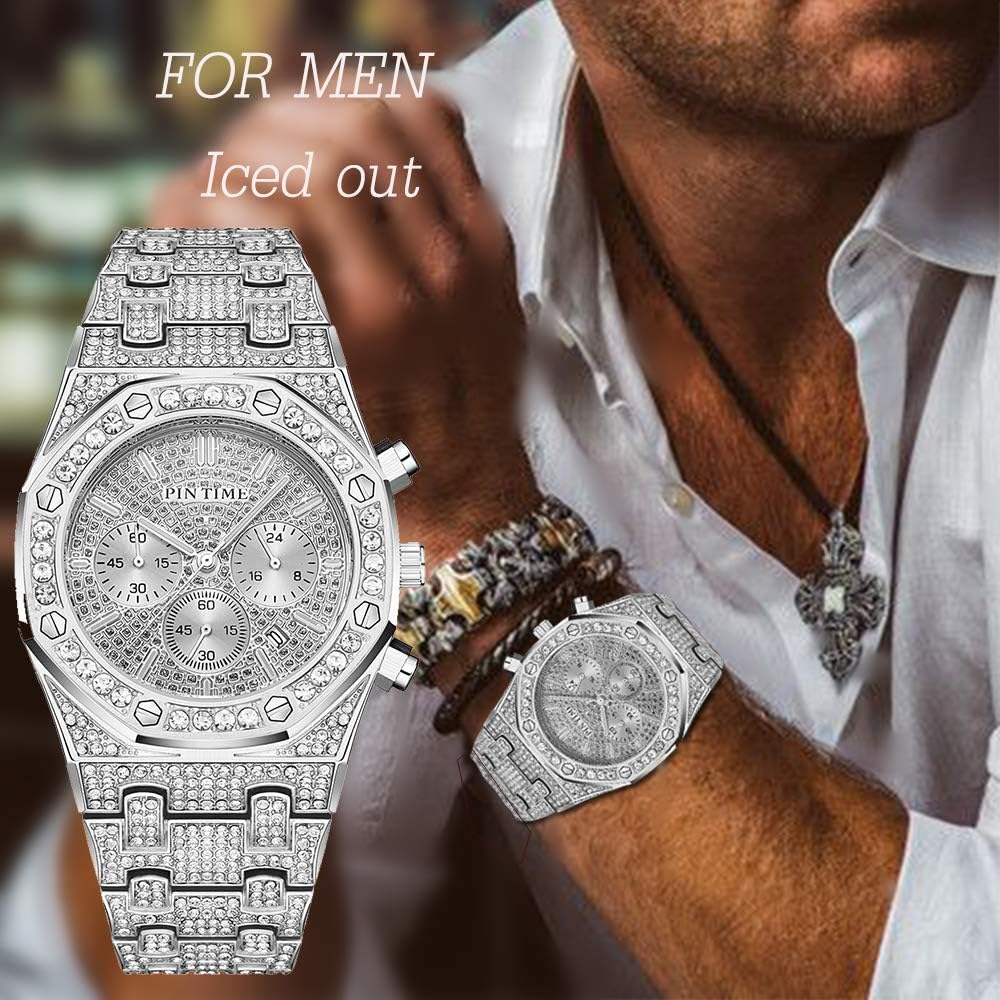 iced out watch on wrist