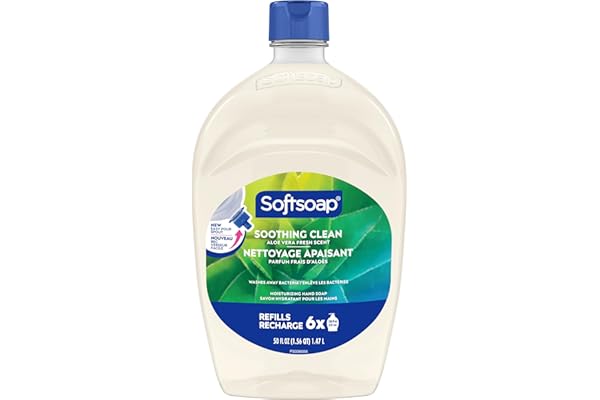 Softsoap Antibacterial Liquid Hand Soap Refill - Clean Aloe Vera 1.47 Liters - Moisturizing Hand Wash, Savon a Main, Dermatol