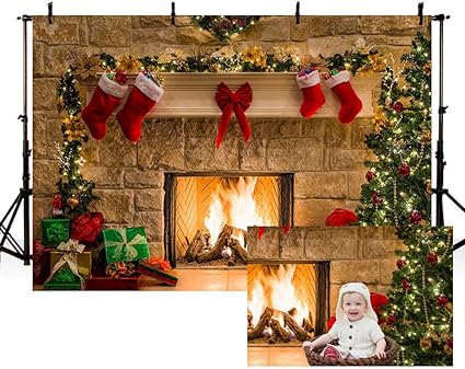 Regali Di Natale Elettronica.Mehofoto Merry Christmas Eve Studio Fotografico Fondale Alberi Di Natale Regali Di Natale Camino Fiocco Rosso Calza Fondali Per La Fotografia 2 1 X 1 5 M Amazon It Elettronica