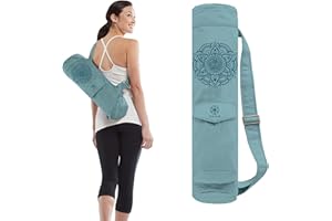Gaiam Cargo Yoga Mat Bag, Full-Zipper Yoga Mat Carrier with Adjustable Strap, Front & Exterior Phone Pocket with Earbuds Slit