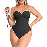 SHAPELLX Shapewear Bodysuit for Women Tummy Control Strapless Body Suit Faja Body Shaper Thong