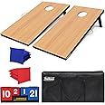 Yeeloon Cornhole Set, Tailgate/Regulation Size Cornhole Boards with 8 Bean Bags and Carrying Case, 3x2/4x2 Corn Hole Outdoor Game Toss Board for Adults Outside Activities