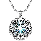 WINNICACA Viking Compass Necklace for Women S925 Sterling Silver Celtic Knot Necklace Friendship Talisman Travel Compass Pendant Jewelry Gifts for Women Men Birthday Christmas Gifts