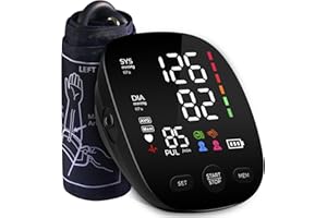 GREETMED Blood Pressure Monitor Automatic Upper Arm Blood Pressure Cuff, 9"-21" Adjustable Extra Large Bp Cuff with Clear LED Display, Dual User 240 Set Memory Digital Bp Machine for Home Use with Carrying Bag