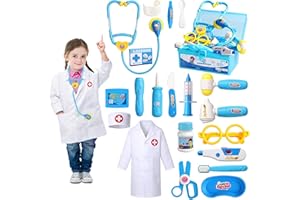 Doctor Kit Kids Toys for 2 3 4 Year Old Girl Boys, Dentist Kit Pretend Play Dress Up Game Medical Kit Costume Educational Tod