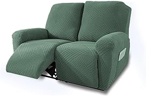 NORTHERN BROTHERS Loveseat Recliner Covers 2 Seater, Stretch Reclining Loveseat Cover, Machine Washable Recliner Loveseat Covers, Furniture Protector Double Recliner Cover for Dog Kid, Light Green