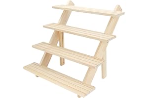 Gonice 4 Tier Wooden Display Riser, Tiered Wood Earring Display Stand, Cupcake Stand, Countertop Merchandise Display Stand for Selling