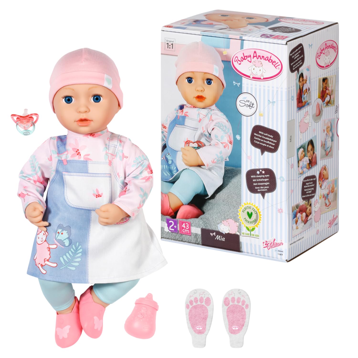 Baby Annabell Mia 43cm - For Toddlers 2 Years and Up - Promotes Empathy and Social Skills - Includes Doll, Clothing and Accessories