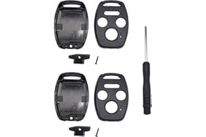 HORANDE 4 Buttons Keyless Entry Replacement Key Fob Cover fit for Honda 2003-2012 Accord 2005-2010 Civic 2005 2006 CR-V Pilot Ridgeline Oldyssey Remote Control Key Fob Case Shell Blank (Pack 2)