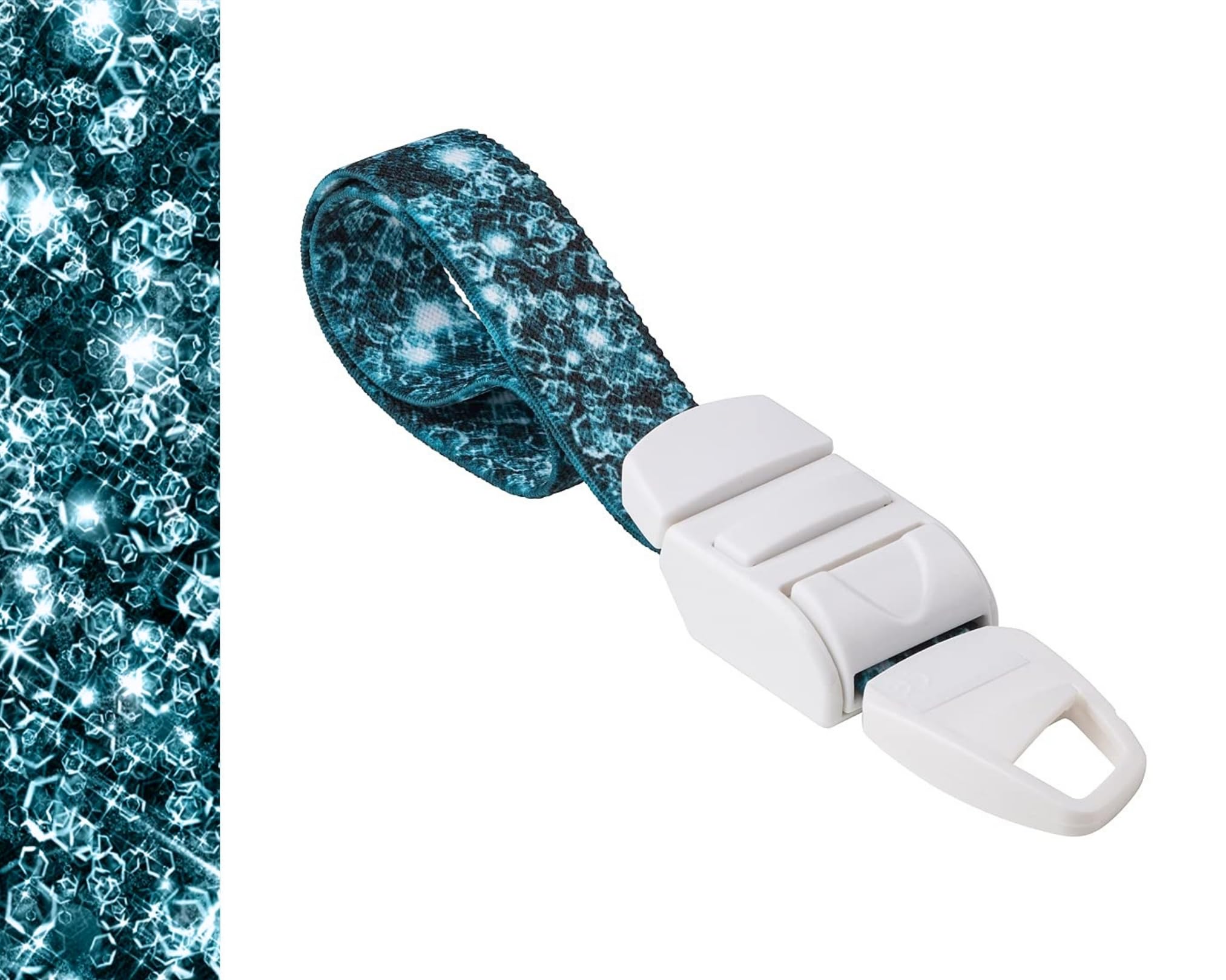 ROLSELEY Medical Nurse Tourniquet with BLUE GREEN SPARKLING CRYSTALS Pattern with ABS Plastic Buckle Latex Free Elastic Band Perfect for Doctors, Nurses, Students and Paramedics