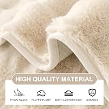 SHANNA Thick Rabbit Plush Sofa Cover 1 2 3 Seater Cream 70x90cm view 4