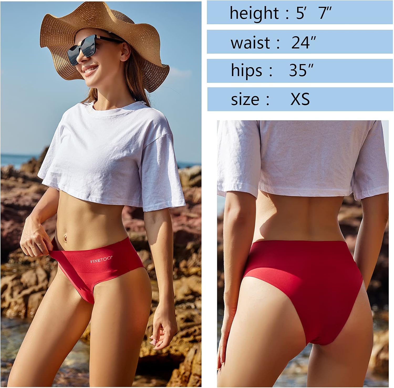 FINETOO Seamless Underwear for Women High Waisted Bikini Panties No Show Invisible Cheeky Stretch Pack of 6 at  Women’s Clothing store