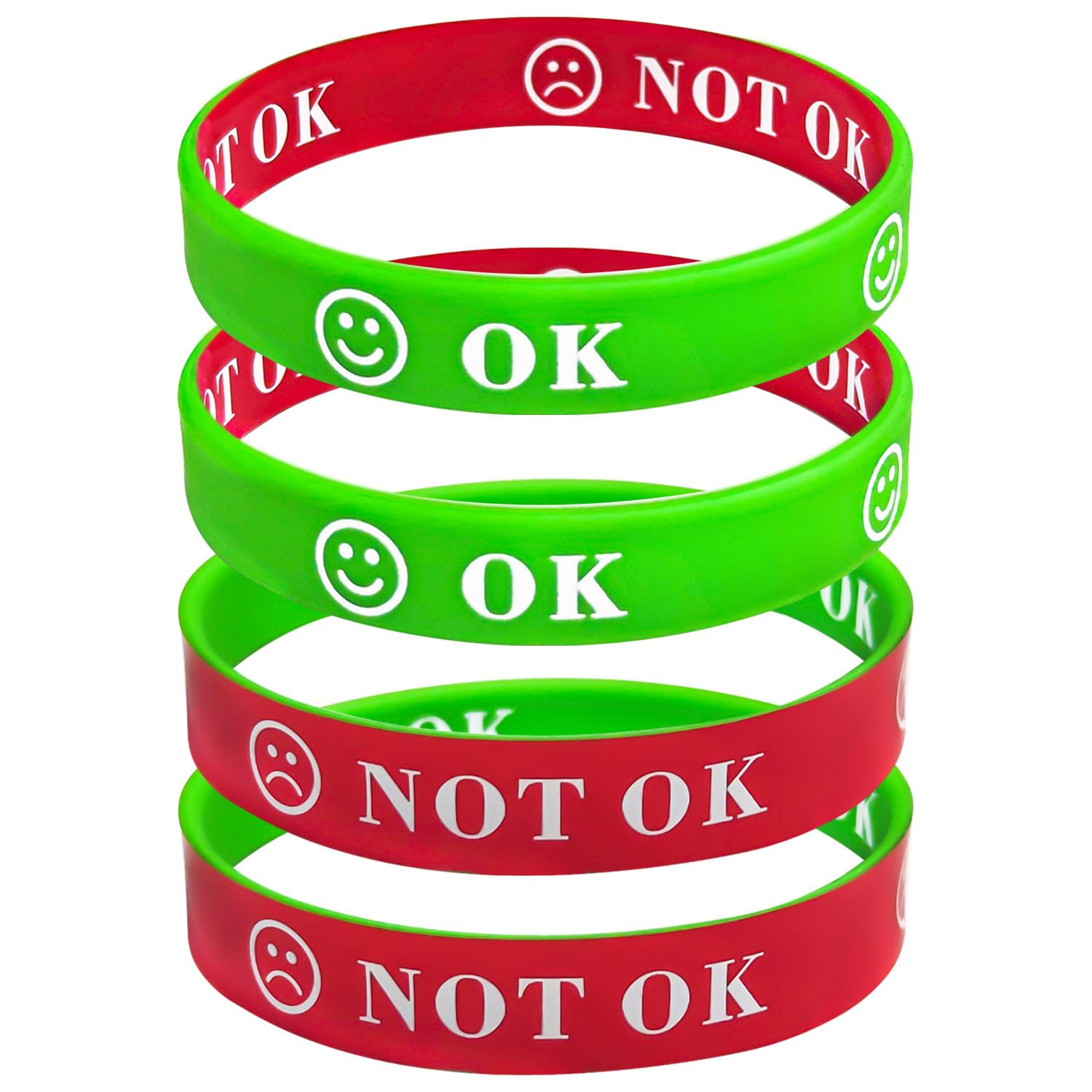 Gemi Emotions Resources for Children, Mental Health Bracelet Set of 4, Communication Aids, Non Verbal Communication Aids, Wrist Bands for Kids, Anger Management Toys Favours School Supplies