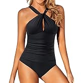 Daci Womens Women One Piece Swimsuits Tummy Control Ruched Bathing Suits Swimwear