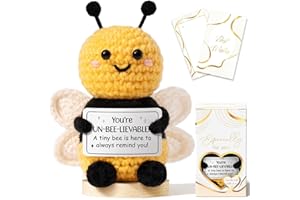 MAYICIVO Emotional Support Crochet Positive Bee Inspirational Cheer Gifts for Women, Handmade Crochet Bee Awesome Gift Thank You Birthday Valentines Teacher Appreciation Gift for Coworker Nurse Mom Friends