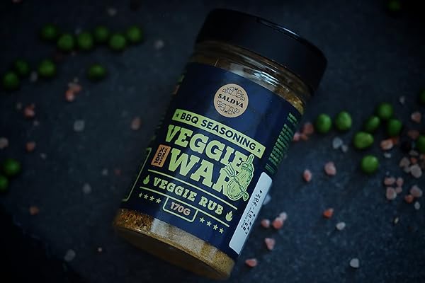 VEGGIE WAR BBQ VEGGIE RUB – 100% NATURAL VEGETABLE SEASONING – AMAZING BLEND OF SPICES FOR PERFECT VEGETABLE DISHES – LARGE JAR (170G)