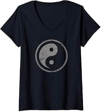Amazon.com: Womens Vintage Yin Yang Gift, Taoism Tai Chi V-Neck T-Shirt: Clothing