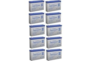 POWER SONIC 6V 7Ah SLA Sealed Lead Acid Battery for Emergency Lights Replaces PC7-6 - 10 Pack