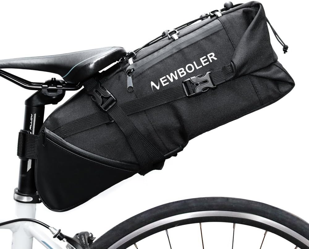 NEWBOLER Strap-On Bike Saddle Bag/Bicycle Seat Pack Bag, Cycling Wedge 3-10L Expandable