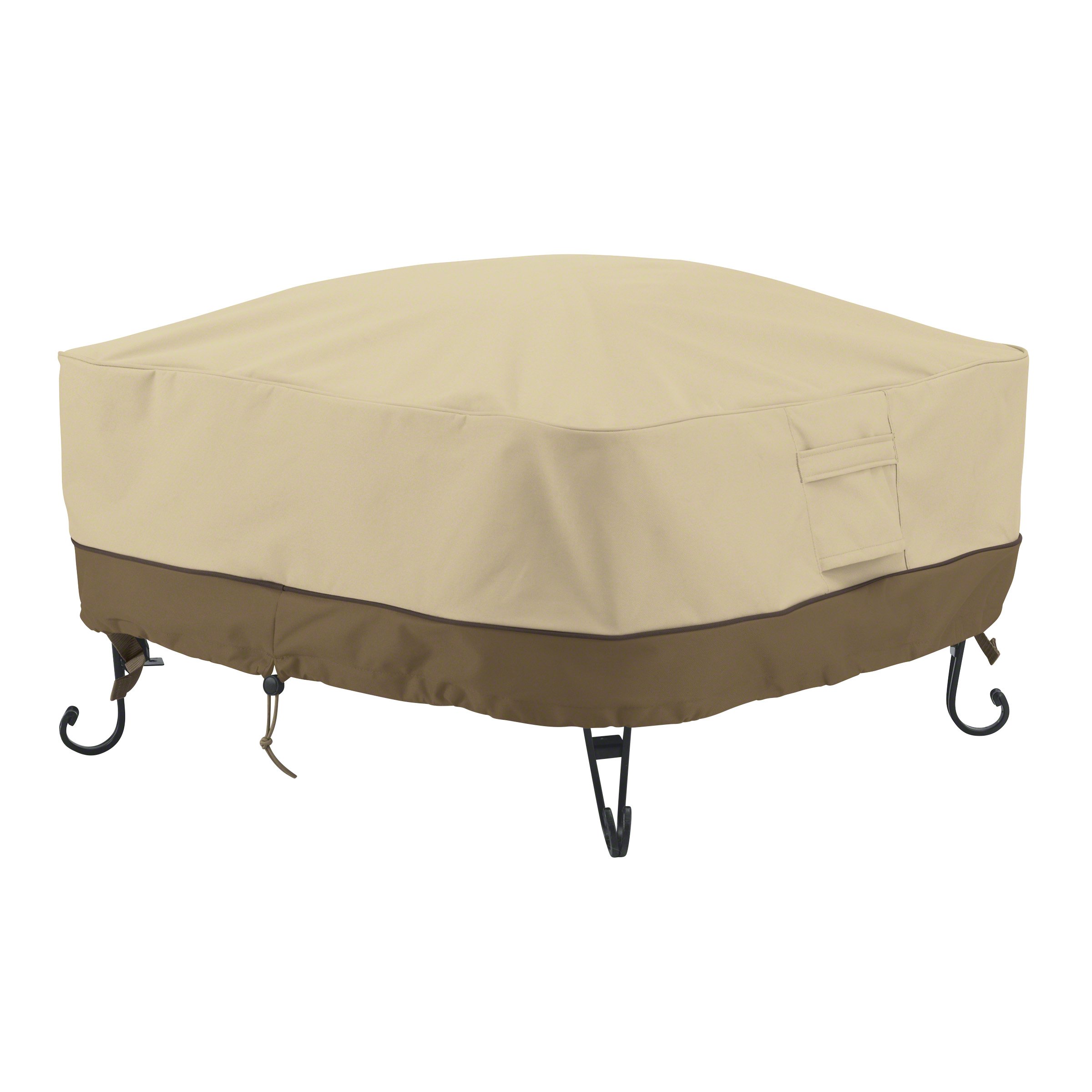 Classic Accessories 55-491-011501-00 Veranda Full Coverage Square Fire Pit Cover, Pebble, 36-Inch