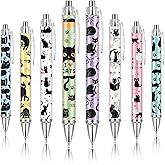 Ireer 8 Pcs Ballpoint Pens for Women 1.00 mm Cute Black Ink Fancy Pens Fine Point Smooth Writing for Students Classroom Office Supplies(Black Cat)
