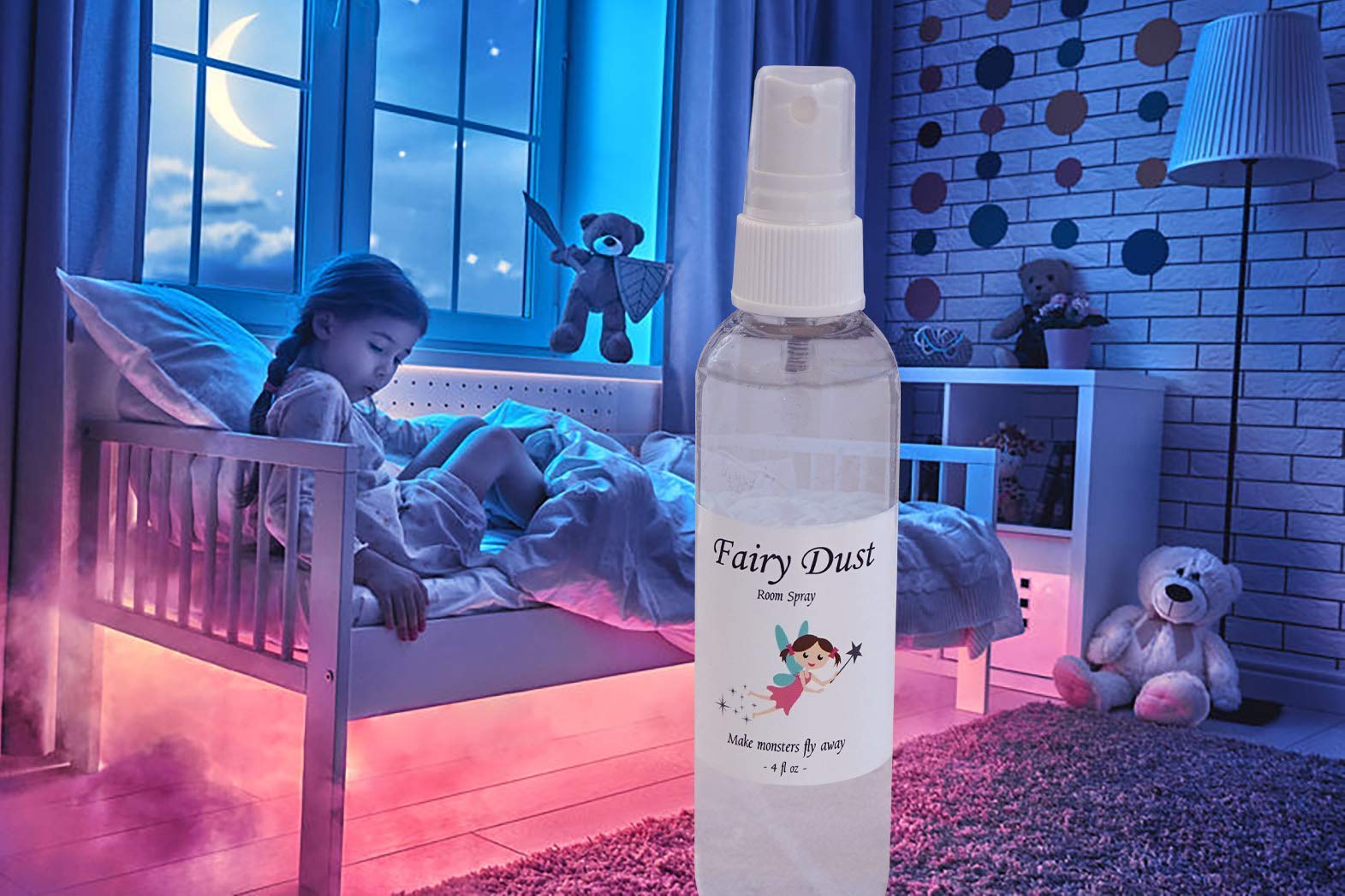 La Parea Wellness Fairy Dust Room Spray, Kid Spray, Organic Rose and Lavender Essential Oil, 4 Fluid Ounce