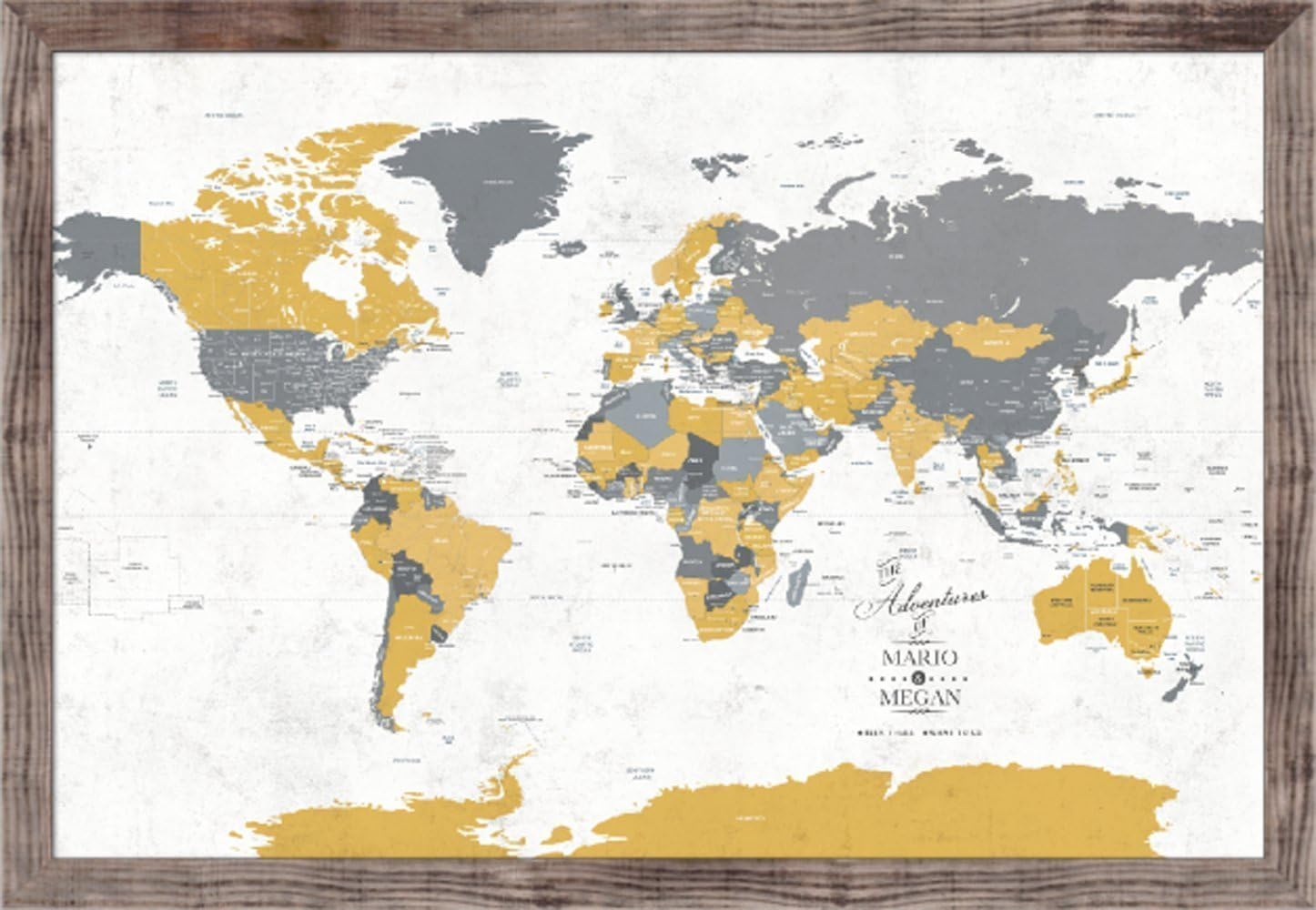 Push Pin Map with Pins, World Travel, Office decor, Paper Anniversary, PERSONALIZED map